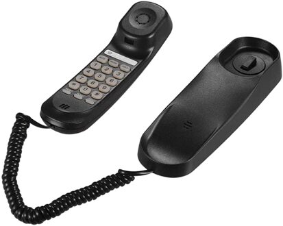 Mini Telefoon Wandmontage Vaste Telefoon Thuis Telefoon Desktop Snoer Vaste Bedrade Telefoon Voor Kantoor Business Home Hotel zwart