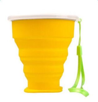 Mini Telescopische Draagbare Silicone Folding Cup Met Cover Camping Vouwen Cup Draagbare Outdoor Reizen Camping Telescopische Cup