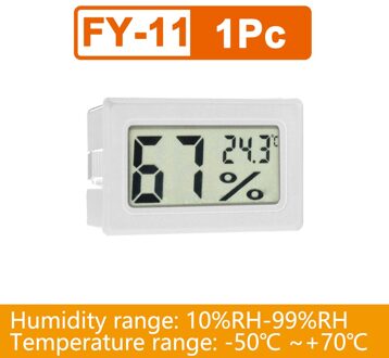 Mini Thermometer Hygrometer Digitale Lcd Indoor Temperatuursensor Vochtigheid Meter Hygrometer Gauge Koelkast Thermometer Wit/Zwart 1stk draadloze wit