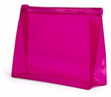 Mini toilettas/make-up etui - roze - 17 x 12 cm - Makeuptassen/toilettassen - Make-up opbergen