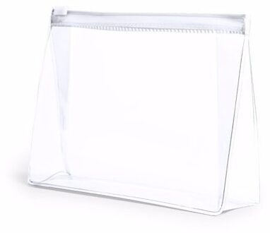 Mini toilettas/make-up etui - wit - 17 x 12 cm - Makeuptassen/toilettassen - Make-up opbergen