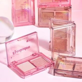 Mini Two-Tone Eyeshadow Palette - 4 Types 66# Polar Day Rose - 2.4g