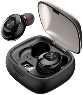 Mini Tws Hoofdtelefoon Draadloze Bluetooth Headset Sport Muziek Waterdichte Oordopjes Hoortoestellen Met Microfoon Oortelefoon Handsfree dubbele met led