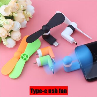 Mini Type C Usb Ventilator Flexibele Koele Hand Fans Voor Xiaomi4c 5 5 S 6 HuaweiP9 10 Type C jack Interface Mobiele Telefoon Fans Usb Gadget Blauw