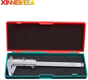 Mini Type Rvs Schuifmaat Meetbereik 0-100Mm Nauwkeurigheid 0.02Mm Kleine Metrische Meten Vernier remklauw 0-100mm met doos