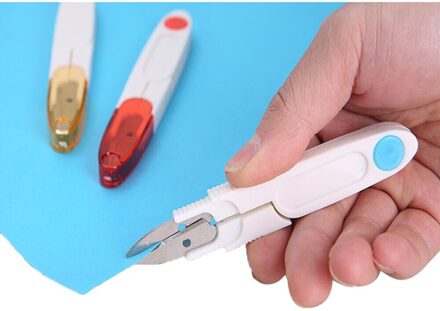 Mini U Vorm Schaar Snijden Schaar Veilig Cover Plastic Naaien Schaar Draad Geborduurd Kruissteek Cutter Draagbare Snijder