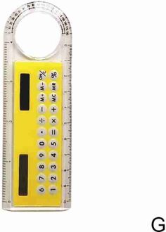 Mini Ultra-Dunne Rechte Liniaal Met Solar Calculator School Vergrootglas 10Cm Kantoor Rekenmachine Multifunctionele Levert P7G3 geel