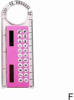 Mini Ultra-Dunne Rechte Liniaal Met Solar Calculator School Vergrootglas 10Cm Kantoor Rekenmachine Multifunctionele Levert P7G3 roze