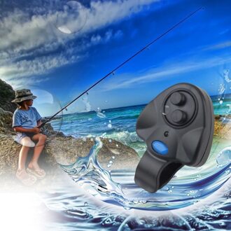 Mini Universele Elektronische Fish Bite Sound Alarm Led Light Alert Bell Hengel Clip-On Abs Fish Bite Alarm zwart