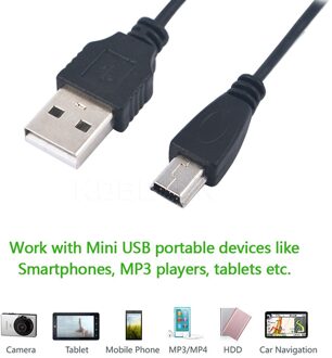 Mini USB 2.0 A Male Naar Mini 5 Pin B Lading Datakabel Adapter Voor MP3 Mp4 Speler Digitale camera Telefoon