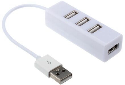 Mini USB 2.0 High-Speed 4-Port Splitter Hub Adapter USB Hub Plug En Play Splitter Hub Adapter voor PC Computer # BL wit