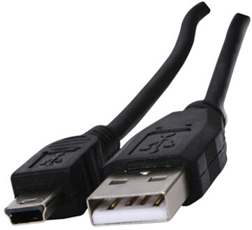Mini USB 2.0 Kabel - Zwart - 1.8 meter