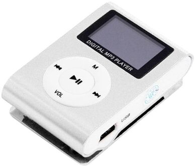 Mini Usb Clip MP3 Speler Lcd-scherm Ondersteuning 32Gb Micro Sd Tf Card Mini Clip MP3 Speler Sport MP3 muziekspeler Zilver
