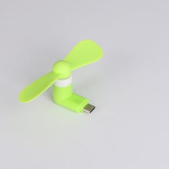 Mini Usb Fan Type-C Leuke Flexibele Koele Hand Fans Voor Xiaomi 4c 5 5S 6 Huawei P9 p10 Zachte Type C Jack Interface Mobiele Telefoon Ventilator groen