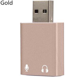 Mini Usb Geluidskaart Externe Adapter 3D Stereo Jack 3.5Mm Oortelefoon Micphone Voor Pc #265470 grijs