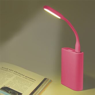 Mini USB Led Lamp voor Reading Gadget Notebook Power Bank Computer Laptop E12 naar E14 110 ~ 250 V Converter Lamp Adapter roze