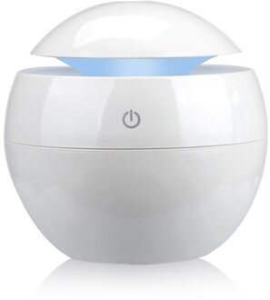 Mini Usb Luchtbevochtiger Draagbare Aroma Essentiële Olie Diffuser Ultrasone Mist Luchtbevochtiger Luchtreiniger Met Verwisselbare Led Night wit