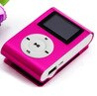 Mini Usb Metalen Clip MP3 Speler Lcd-scherm Ondersteuning 32Gb Micro Sd Tf Card Slot Digitale Mp3 Muziek speler roos rood