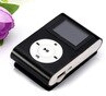 Mini Usb Metalen Clip MP3 Speler Lcd-scherm Ondersteuning 32Gb Micro Sd Tf Card Slot Digitale Mp3 Muziek speler zwart
