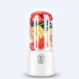 Mini Usb Oplaadbare Draagbare Elektrische Juicer Fruit Groente Mixer Ijs Smoothie Maker Blender Machine Sap Cup Met Cover wit