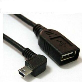 Mini USB OTG kabel, 90° hoek ,lente 55cm - small