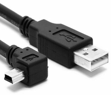 Mini USB to USB 2.0 Cabel, 90° hoek ,lente 50cm - small
