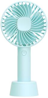 Mini Ventilator Handheld Usb Wind Power Ultra-Stille En Handige Draagbare Handheld Oplaadbare Leuke Kleine Koelventilator Verstelbare Blauw