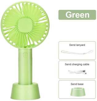 Mini Ventilator Handheld Usb Wind Power Ultra-Stille En Handige Draagbare Handheld Oplaadbare Leuke Kleine Koelventilator Verstelbare groen