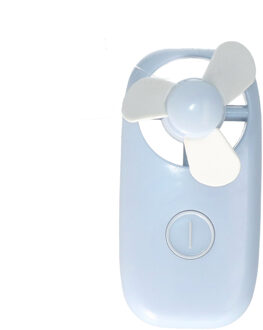 Mini ventilator/handventilator - 11 x 6 x 5 cm - Blauw - Verkoeling in zomer