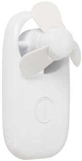 Mini ventilator/handventilator - 11 x 6 x 5 cm - Wit - Verkoeling in zomer