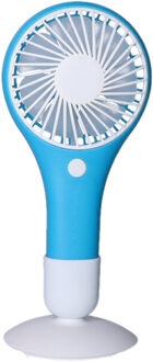 Mini ventilator/handventilator - 20 x 10 cm - Blauw - Verkoeling in zomer
