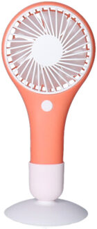 Mini ventilator/handventilator - 20 x 10 cm - perzikroze - Verkoeling in zomer