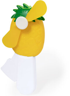 Mini ventilator/handventilator Manhattan - ananas - 7 x 13 x 3 cm - verkoeling in zomer