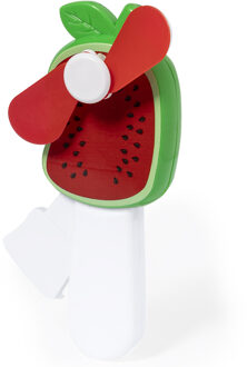 Mini ventilator/handventilator Manhattan - meloen - 7 x 13 x 3 cm - verkoeling in zomer