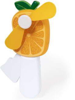 Mini ventilator/handventilator Manhattan - sinaasappel - 7 x 13 x 3 cm - verkoeling in zomer
