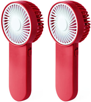 Mini ventilator Sartor - 8x - rood - 6 x 15 x 4 cm - verkoeling in zomer