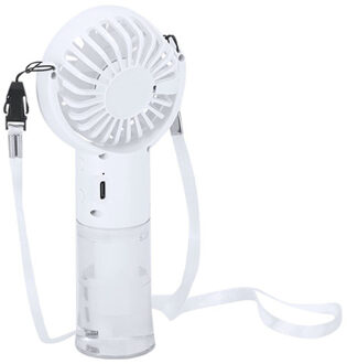 Mini ventilator sproeier Youri - wit - 7 x 16 x 3 cm - verkoeling in zomer