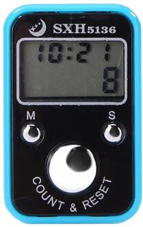 Mini Vinger Teller Lcd Elektronische Digitale Telapparaat Stitch Marker En Rij Vinger Tellen Timer Voetbal Golf Teller lucht blauw