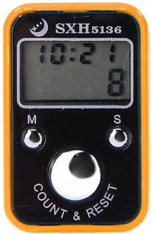 Mini Vinger Teller Lcd Elektronische Digitale Telapparaat Stitch Marker En Rij Vinger Tellen Timer Voetbal Golf Teller Oranje