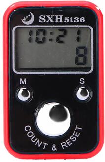 Mini Vinger Teller Lcd Elektronische Digitale Telapparaat Stitch Marker En Rij Vinger Tellen Timer Voetbal Golf Teller Rood