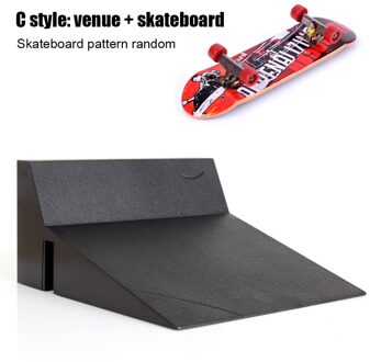 Mini Vingertop Site Park Met Oprit Scène Combinatie Training Games Vinger Skateboard Set Spelen Kinderen Kids Speelgoed Zwart