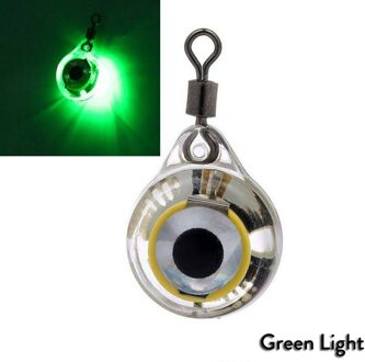 Mini Vissen Lokken Val Licht Led Deep Onderwater Oogvorm Vissen Inktvis Aas Lichtgevende Lokken Lamp groen