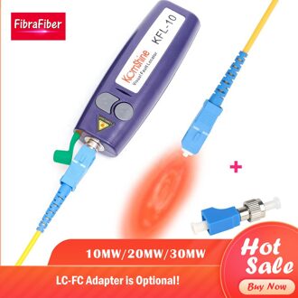 Mini Vlf 10Mw/20Mw/30Mw Visual Fault Locator KFL-10 Handheld Glasvezelkabel Tester Breken checker Lc Naar Fc Hybrid Adapter 10mw met LC adapter