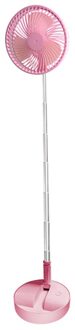 Mini Vouwen Telescopische Fan Usb Oplaadbare Student Draagbare Kleine Vloer Ventilator Slaapzaal Bed Office Desktop Thuis Vouwen Fan roze
