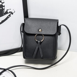 Mini Vrouwen Messenger Bags Pu Leer Vrouwen Schoudertas Kwastje Effen Koppelingen Keten Vrouwen Crossbody Tassen # Yy zwart