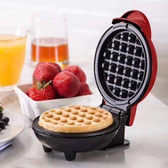 Mini Wafelijzer Rode Non-stick Ontbijt Bubble Ei Taart Oven Elektrische Dubbele Platte Mini Wafel Kegel Maker Machine UK plug
