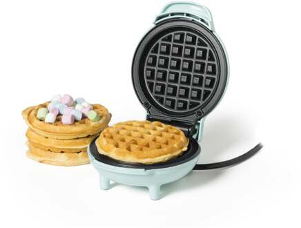 Mini wafelmaker - blauw - 350 watt