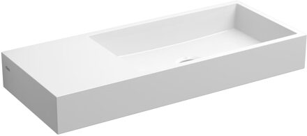 Mini Wash Me fontein met voorbewerkt kraangat links mineral marmer B45xH6xD19cm