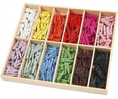 Mini wasknijpers - 288x st - gekleurd - 25 mm x 3 mm - miniknijpers - mini knijpertjes Multi