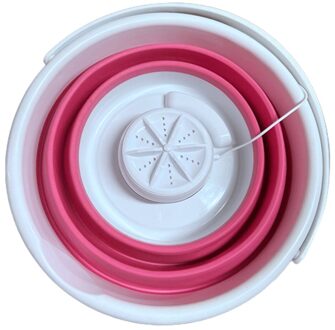 Mini Wasmachine Draagbare Verwijdert Vuil Washer Usb Kabel Met Vouwen Vat Voor Reizen Thuis Zakenreis Roze